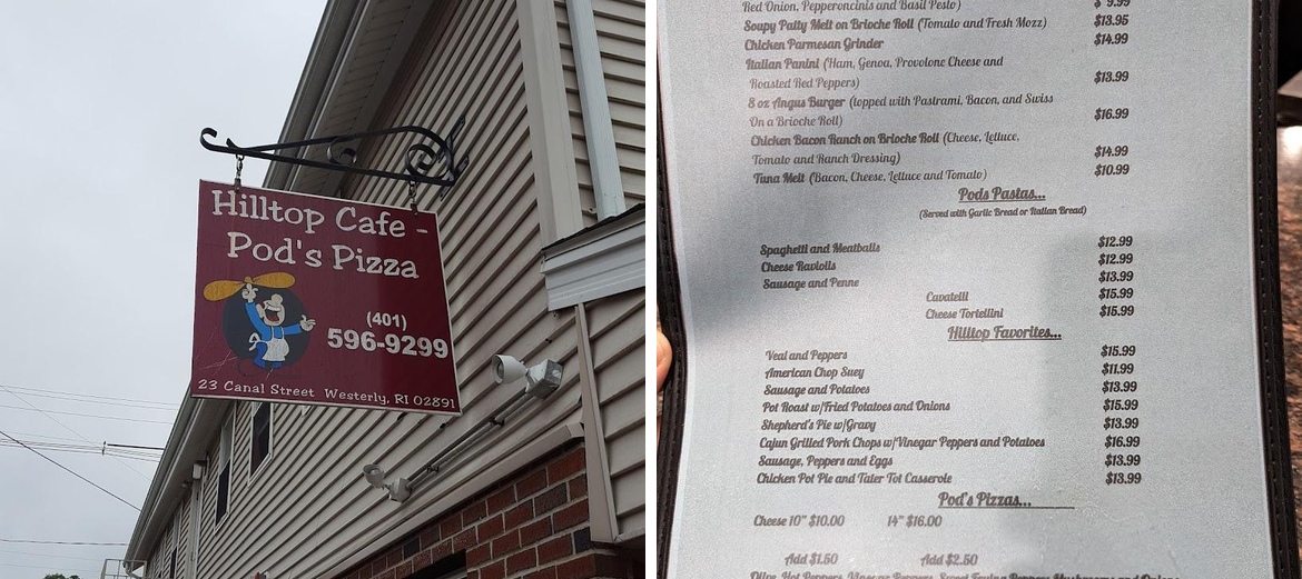Pod's Pizza Menu
